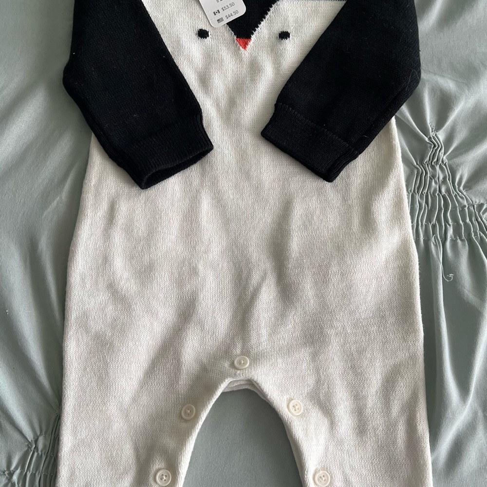 Gymboree Black and White Penguin One Piece